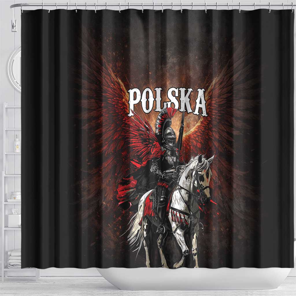 Polish Winged Hussars Shower Curtain Polska Legendary Cavalry Warrior