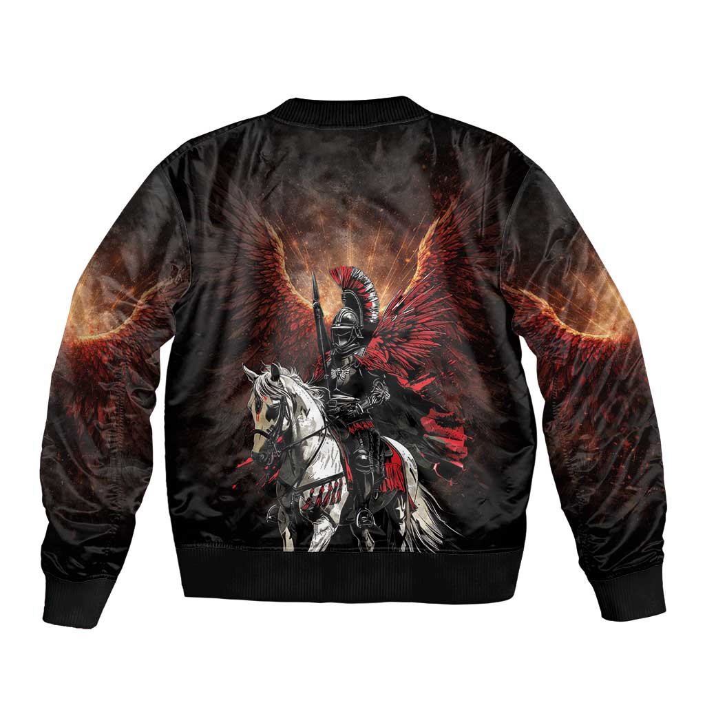 Polish Winged Hussars Sleeve Zip Bomber Jacket Polska Legendary Cavalry Warrior
