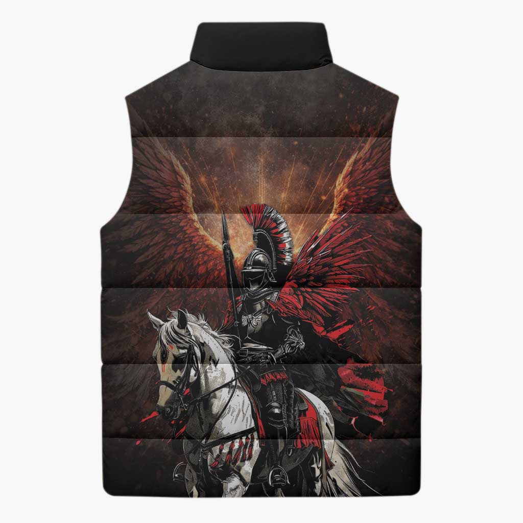 Polish Winged Hussars Sleeveless Puffer Jacket Polska Legendary Cavalry Warrior