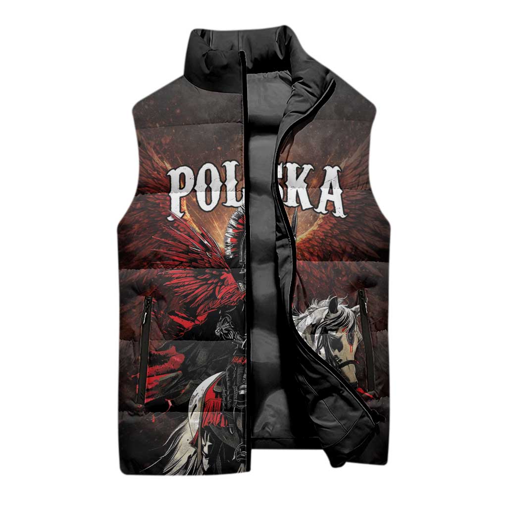 Polish Winged Hussars Sleeveless Puffer Jacket Polska Legendary Cavalry Warrior