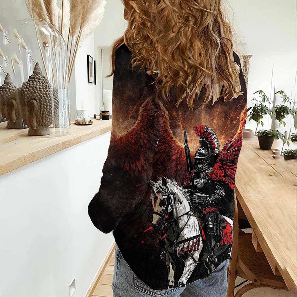 Polish Winged Hussars Women Casual Shirt Polska Legendary Cavalry Warrior