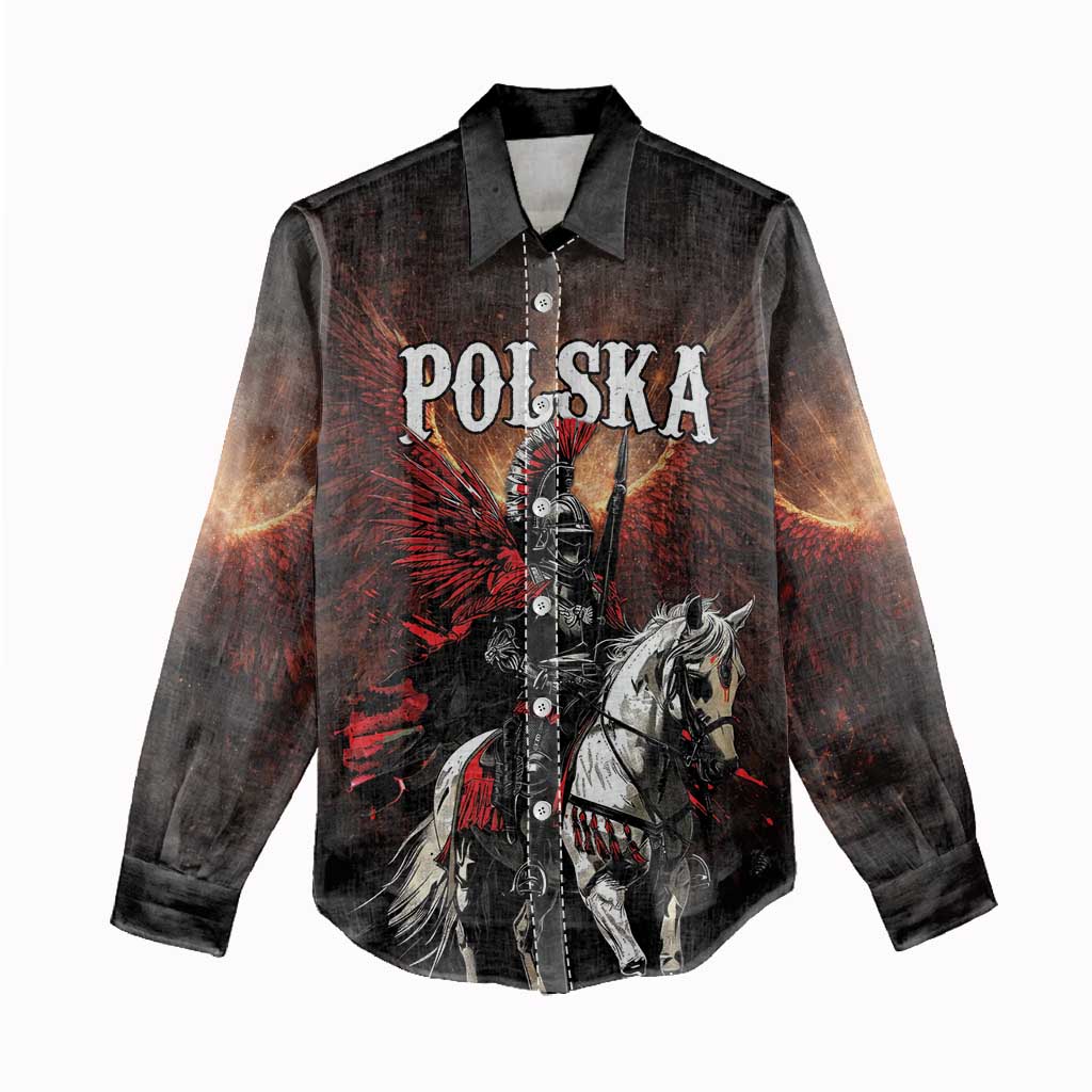 Polish Winged Hussars Women Casual Shirt Polska Legendary Cavalry Warrior