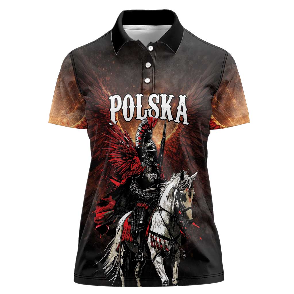 Polish Winged Hussars Women Polo Shirt Polska Legendary Cavalry Warrior