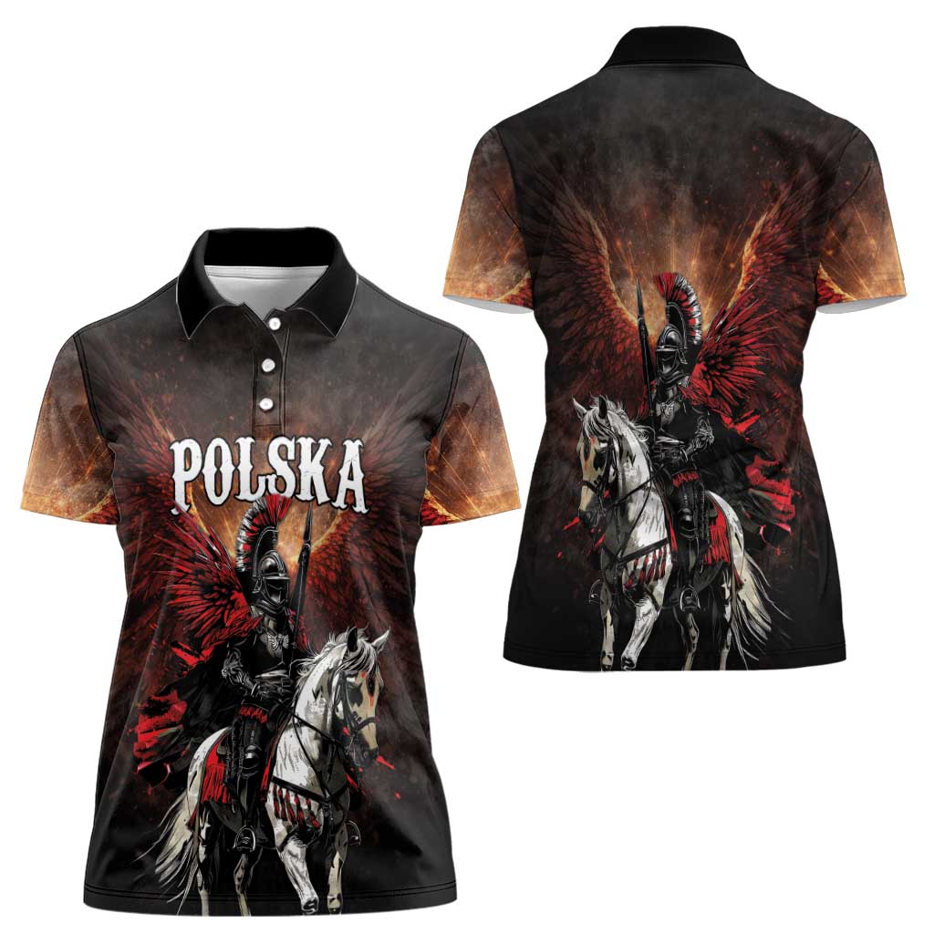 Polish Winged Hussars Women Polo Shirt Polska Legendary Cavalry Warrior