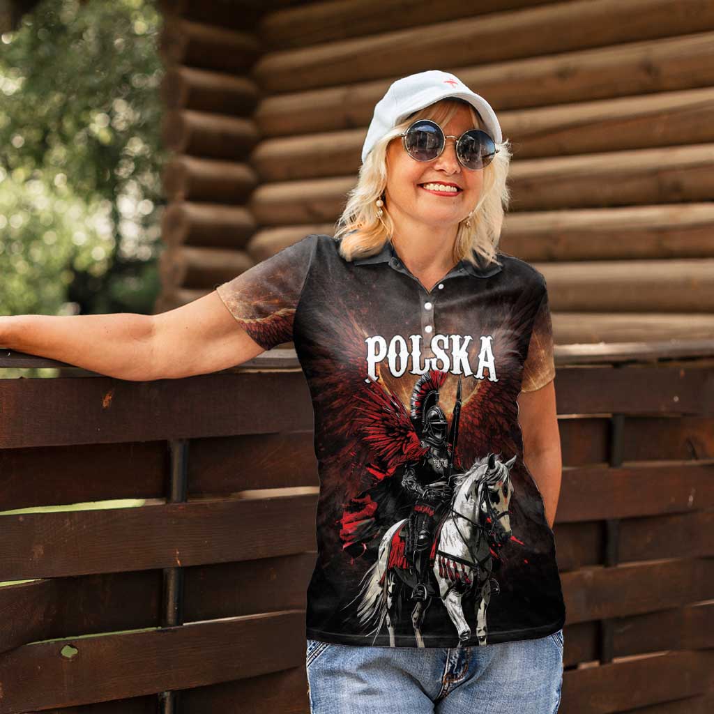 Polish Winged Hussars Women Polo Shirt Polska Legendary Cavalry Warrior