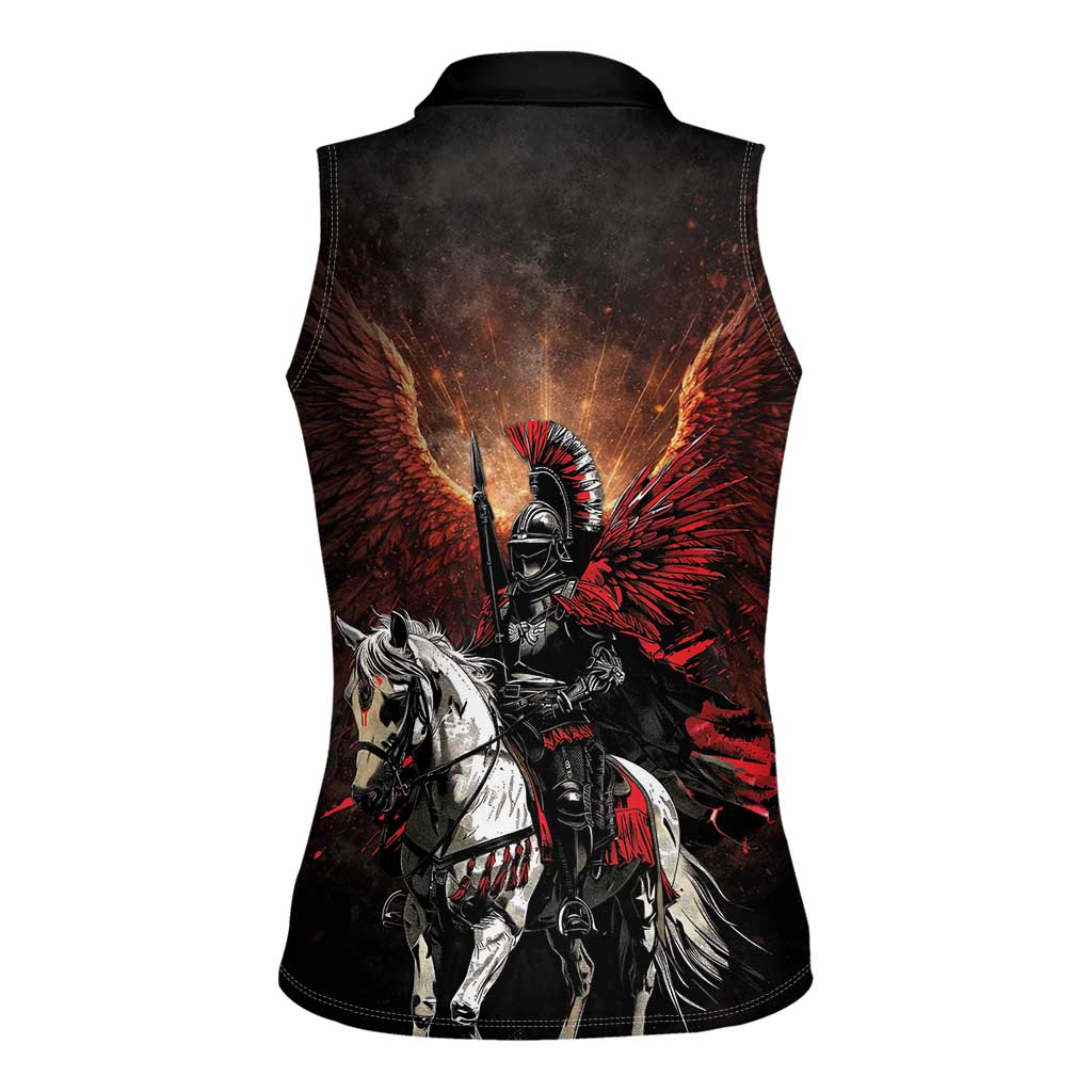 Polish Winged Hussars Women Sleeveless Polo Shirt Polska Legendary Cavalry Warrior