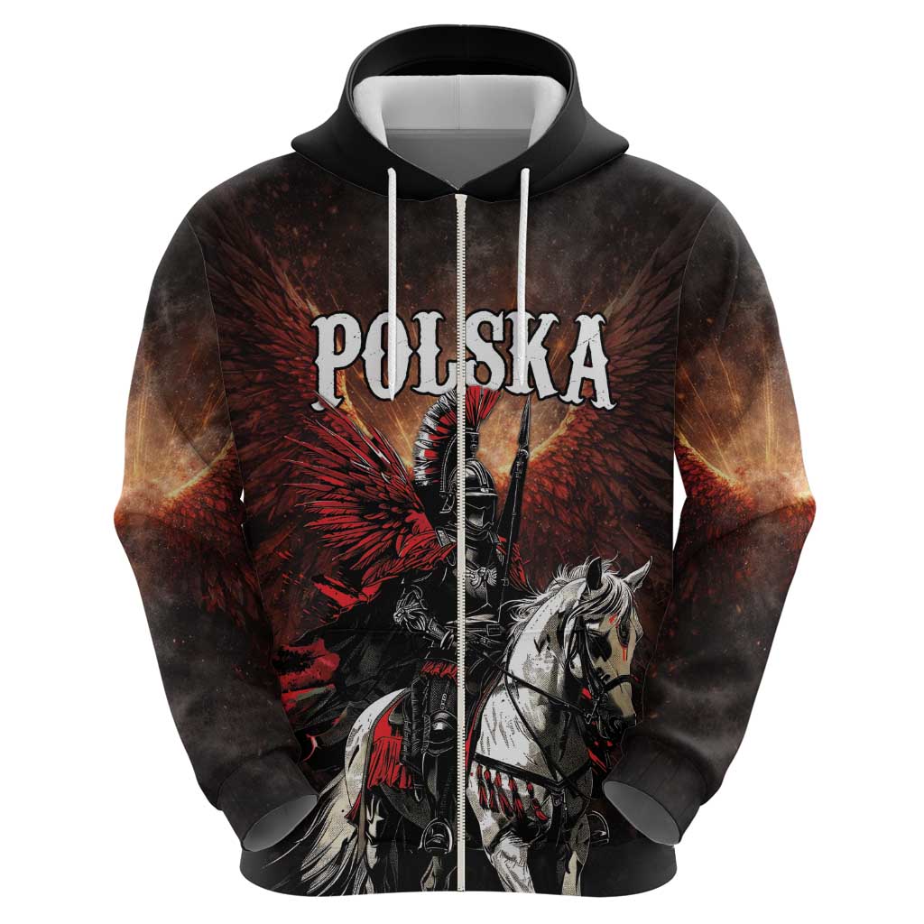 Polish Winged Hussars Zip Hoodie Polska Legendary Cavalry Warrior