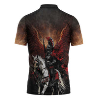 Polish Winged Hussars Zipper Polo Shirt Polska Legendary Cavalry Warrior