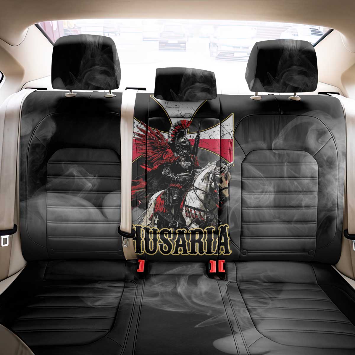 Polish Winged Hussars Back Car Seat Cover Husaria Poland Pride Knight Armor