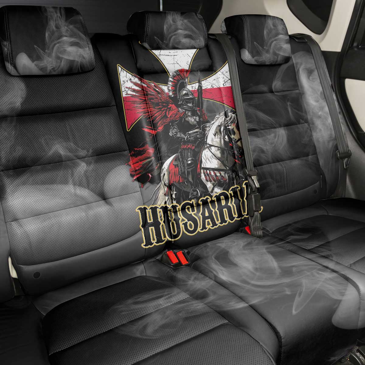 Polish Winged Hussars Back Car Seat Cover Husaria Poland Pride Knight Armor