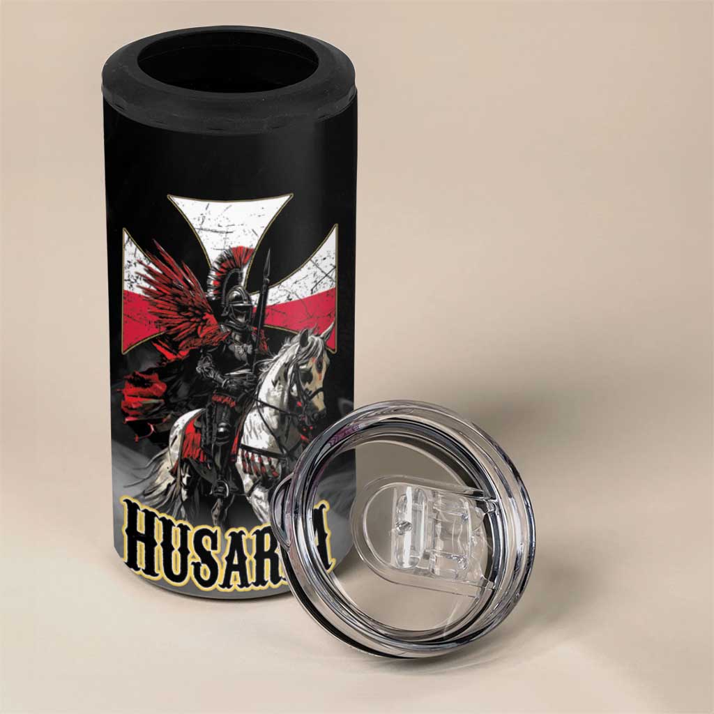 Polish Winged Hussars 4 in 1 Can Cooler Tumbler Husaria Poland Pride Knight Armor
