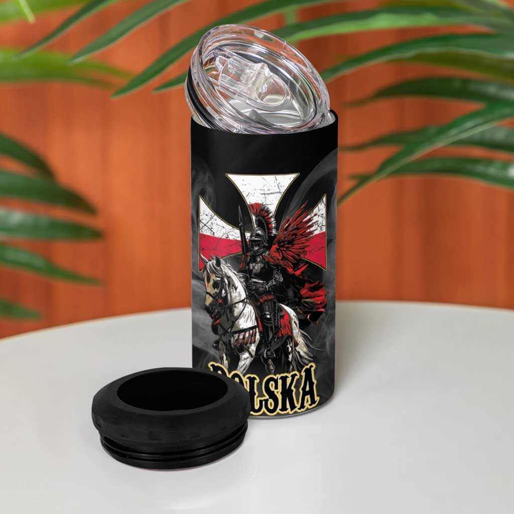 Polish Winged Hussars 4 in 1 Can Cooler Tumbler Husaria Poland Pride Knight Armor
