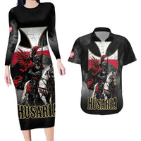 Polish Winged Hussars Couples Matching Long Sleeve Bodycon Dress and Hawaiian Shirt Husaria Poland Pride Knight Armor