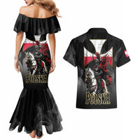 Polish Winged Hussars Couples Matching Mermaid Dress and Hawaiian Shirt Husaria Poland Pride Knight Armor