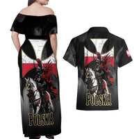 Polish Winged Hussars Couples Matching Off Shoulder Maxi Dress and Hawaiian Shirt Husaria Poland Pride Knight Armor