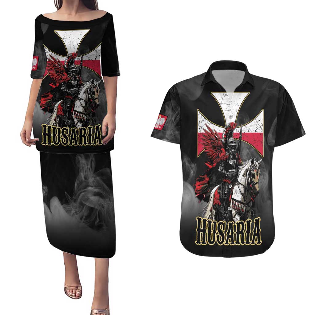 Polish Winged Hussars Couples Matching Puletasi and Hawaiian Shirt Husaria Poland Pride Knight Armor
