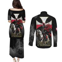 Polish Winged Hussars Couples Matching Puletasi and Long Sleeve Button Shirt Husaria Poland Pride Knight Armor