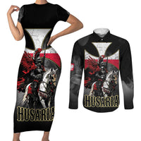 Polish Winged Hussars Couples Matching Short Sleeve Bodycon Dress and Long Sleeve Button Shirt Husaria Poland Pride Knight Armor