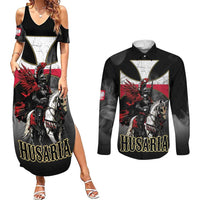 Polish Winged Hussars Couples Matching Summer Maxi Dress and Long Sleeve Button Shirt Husaria Poland Pride Knight Armor