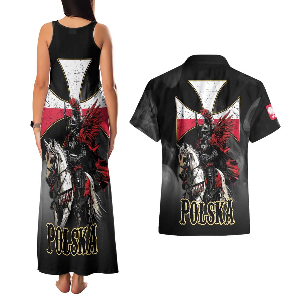 Polish Winged Hussars Couples Matching Tank Maxi Dress and Hawaiian Shirt Husaria Poland Pride Knight Armor