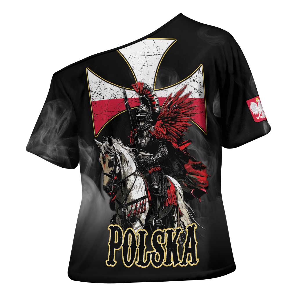 Polish Winged Hussars Cross Shoulder Shirt Husaria Poland Pride Knight Armor