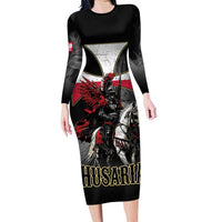 Polish Winged Hussars Family Matching Long Sleeve Bodycon Dress and Hawaiian Shirt Husaria Poland Pride Knight Armor