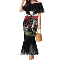 Polish Winged Hussars Family Matching Mermaid Dress and Hawaiian Shirt Husaria Poland Pride Knight Armor