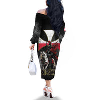 Polish Winged Hussars Family Matching Off The Shoulder Long Sleeve Dress and Hawaiian Shirt Husaria Poland Pride Knight Armor
