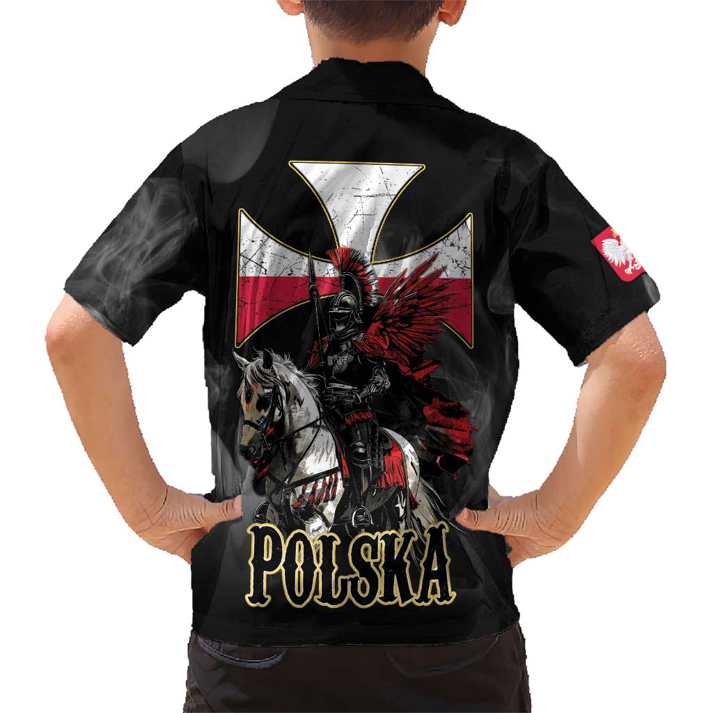 Polish Winged Hussars Family Matching Off Shoulder Maxi Dress and Hawaiian Shirt Husaria Poland Pride Knight Armor