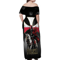 Polish Winged Hussars Family Matching Off Shoulder Maxi Dress and Hawaiian Shirt Husaria Poland Pride Knight Armor