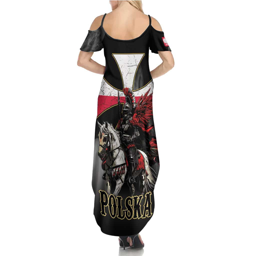 Polish Winged Hussars Family Matching Summer Maxi Dress and Hawaiian Shirt Husaria Poland Pride Knight Armor