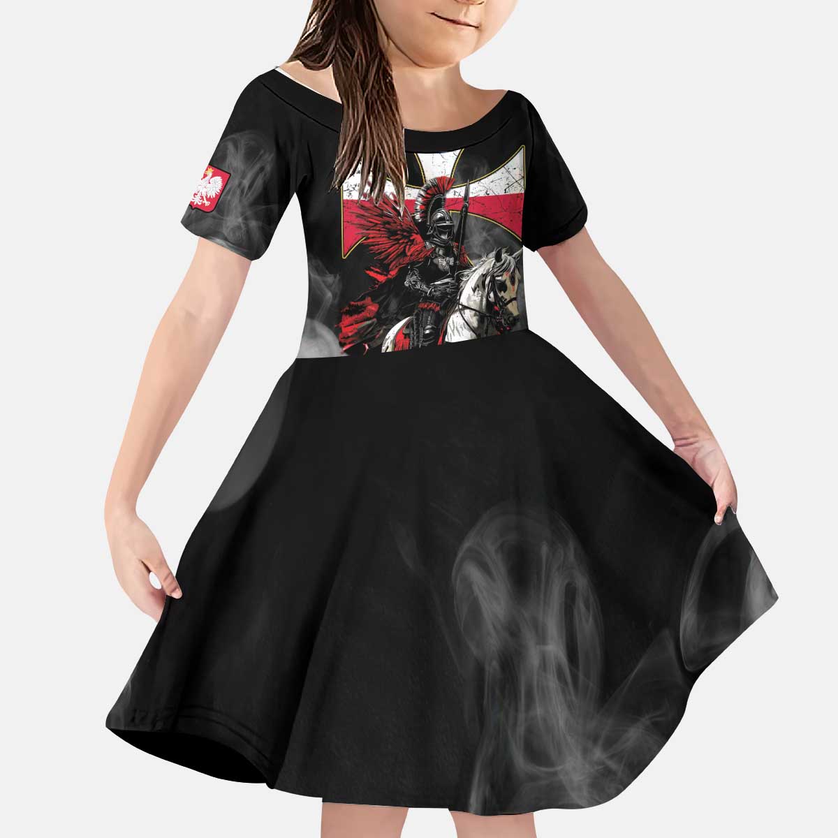 Polish Winged Hussars Kid Short Sleeve Dress Husaria Poland Pride Knight Armor