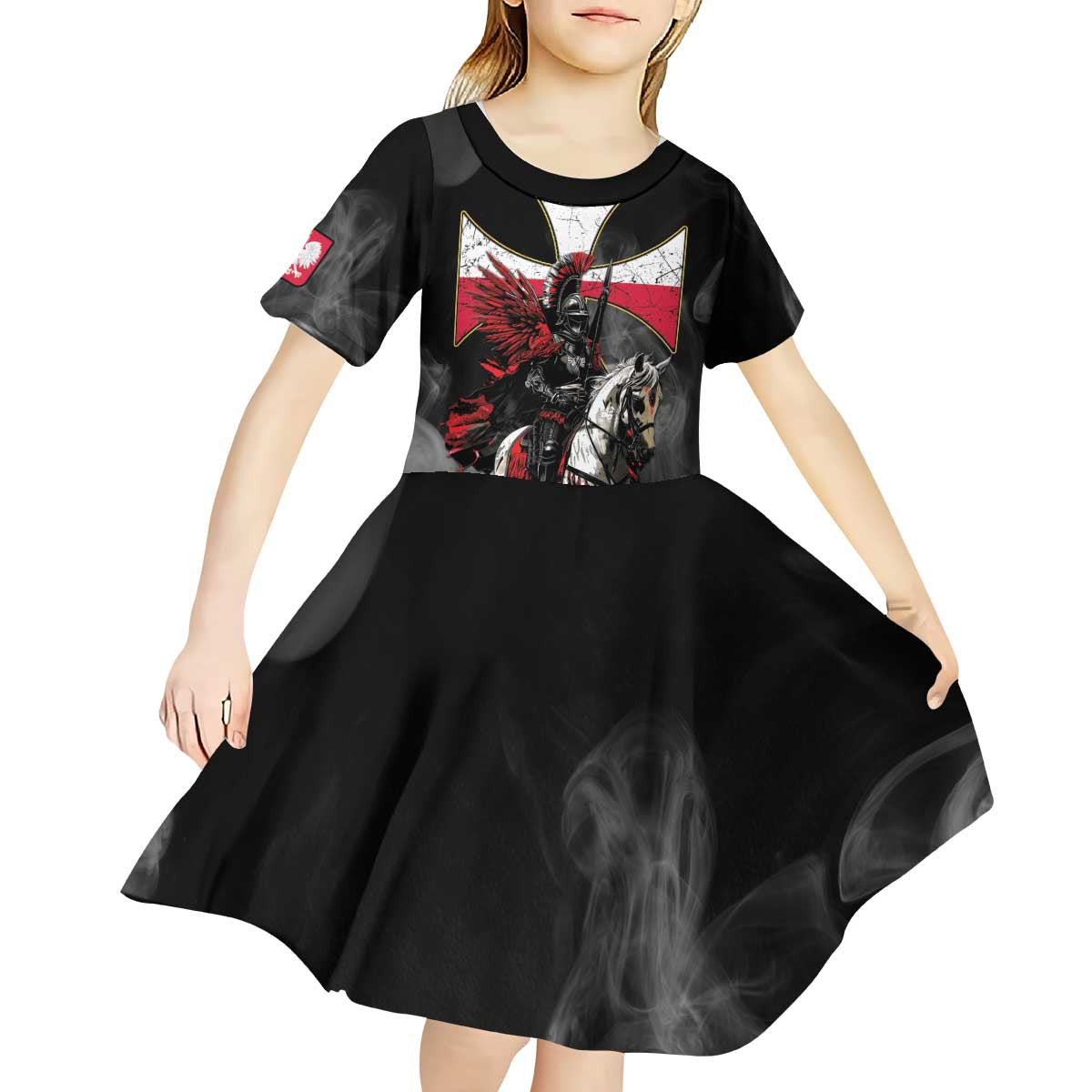 Polish Winged Hussars Kid Short Sleeve Dress Husaria Poland Pride Knight Armor