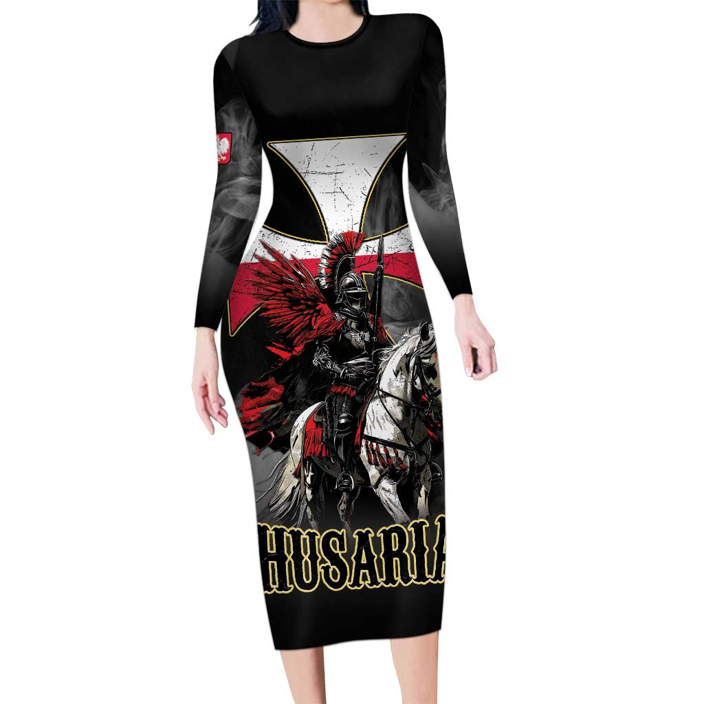 Polish Winged Hussars Long Sleeve Bodycon Dress Husaria Poland Pride Knight Armor