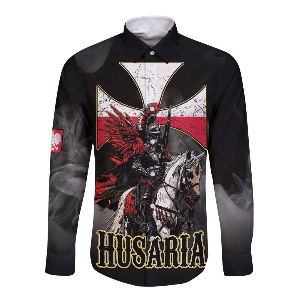 Polish Winged Hussars Long Sleeve Button Shirt Husaria Poland Pride Knight Armor