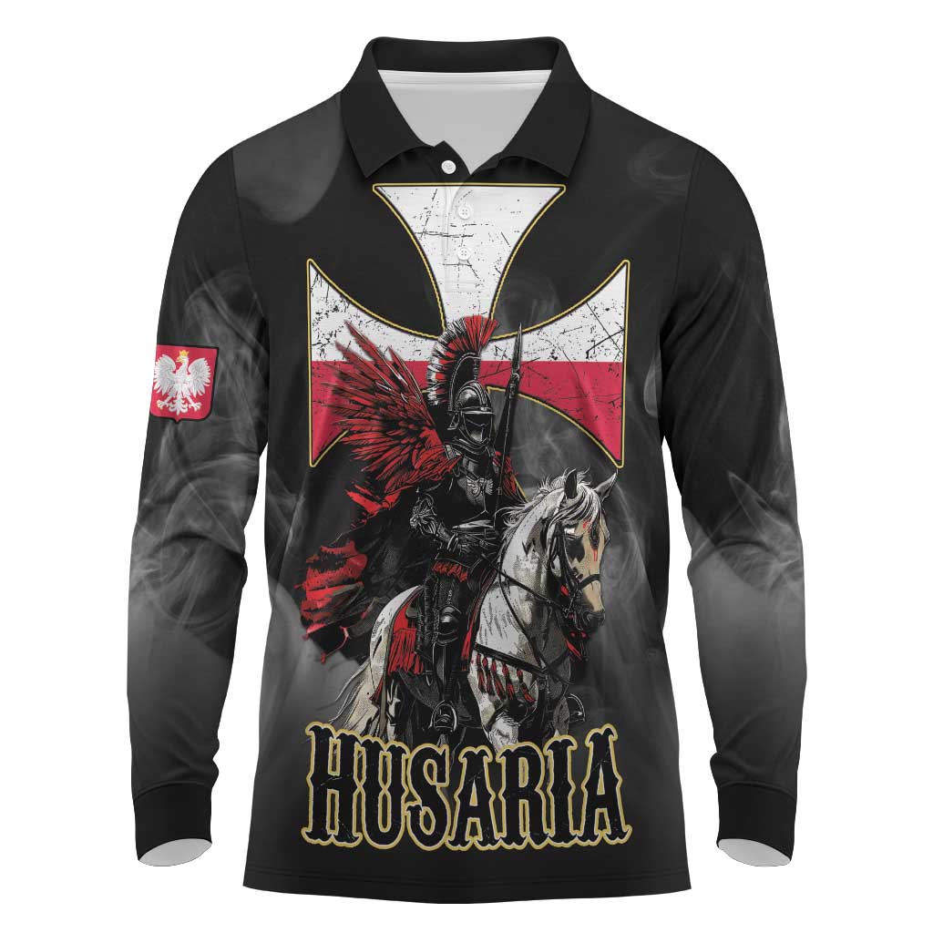 Polish Winged Hussars Long Sleeve Polo Shirt Husaria Poland Pride Knight Armor