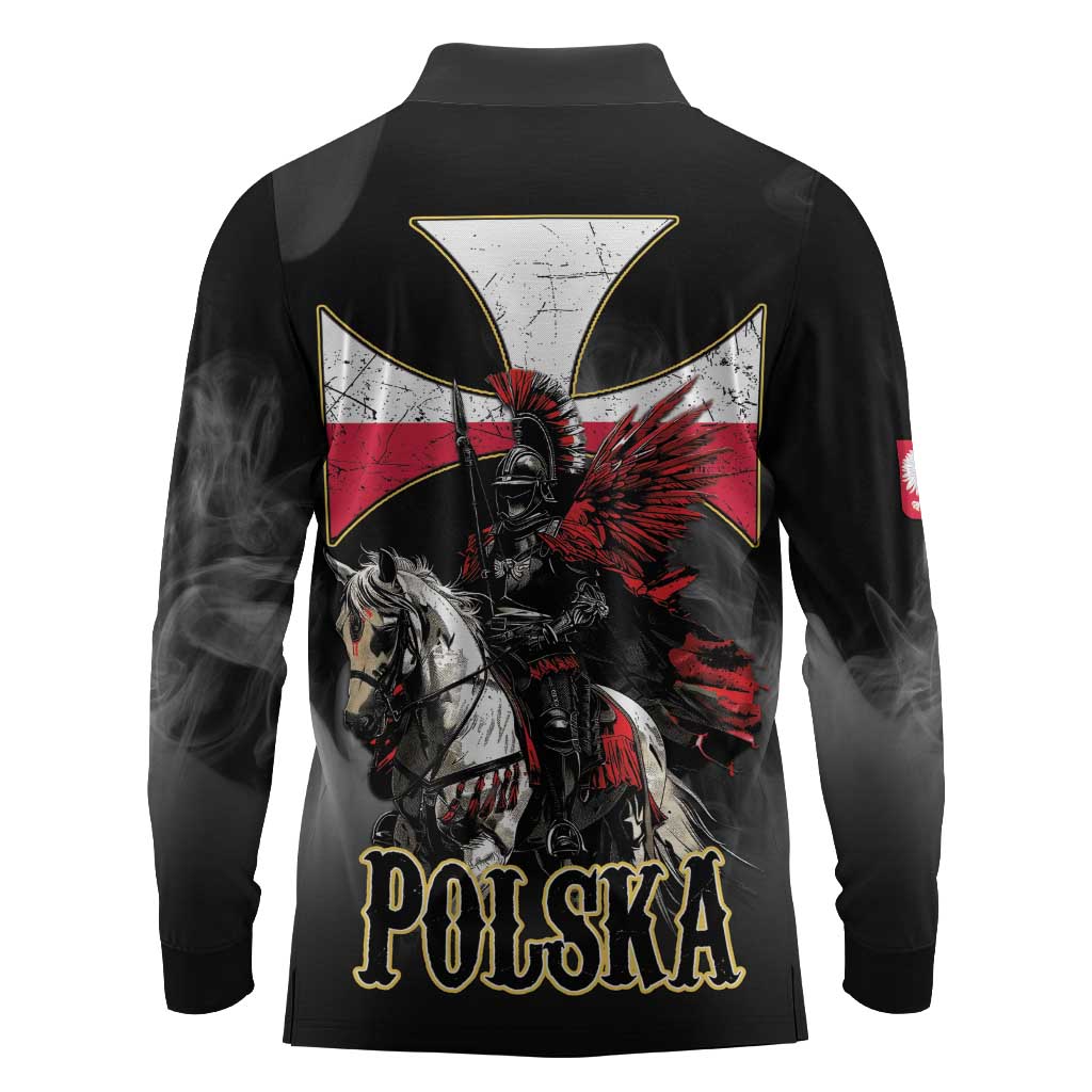 Polish Winged Hussars Long Sleeve Polo Shirt Husaria Poland Pride Knight Armor