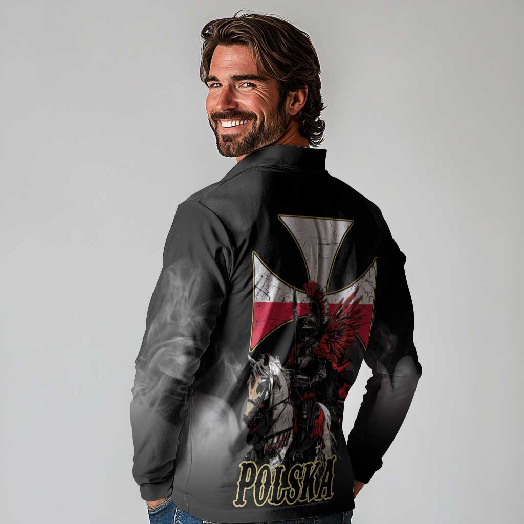 Polish Winged Hussars Long Sleeve Polo Shirt Husaria Poland Pride Knight Armor