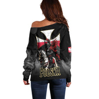 Polish Winged Hussars Off Shoulder Sweater Husaria Poland Pride Knight Armor