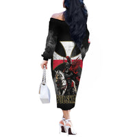 Polish Winged Hussars Off The Shoulder Long Sleeve Dress Husaria Poland Pride Knight Armor