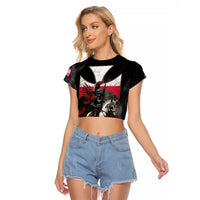 Polish Winged Hussars Raglan Cropped T Shirt Husaria Poland Pride Knight Armor
