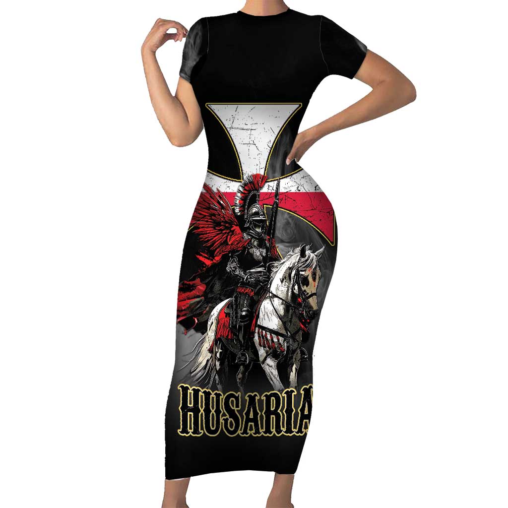 Polish Winged Hussars Short Sleeve Bodycon Dress Husaria Poland Pride Knight Armor