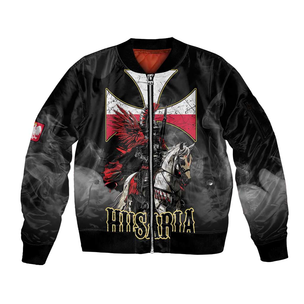 Polish Winged Hussars Sleeve Zip Bomber Jacket Husaria Poland Pride Knight Armor