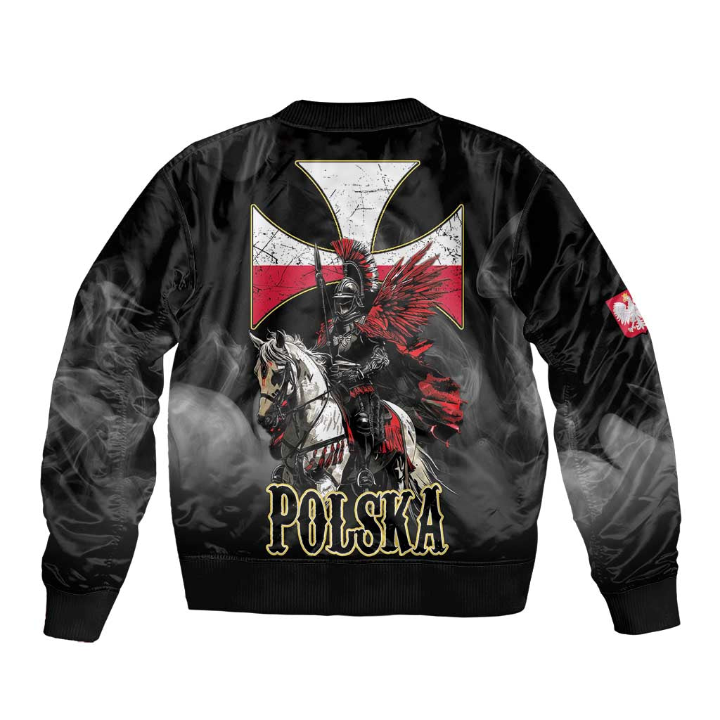 Polish Winged Hussars Sleeve Zip Bomber Jacket Husaria Poland Pride Knight Armor