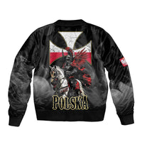 Polish Winged Hussars Sleeve Zip Bomber Jacket Husaria Poland Pride Knight Armor