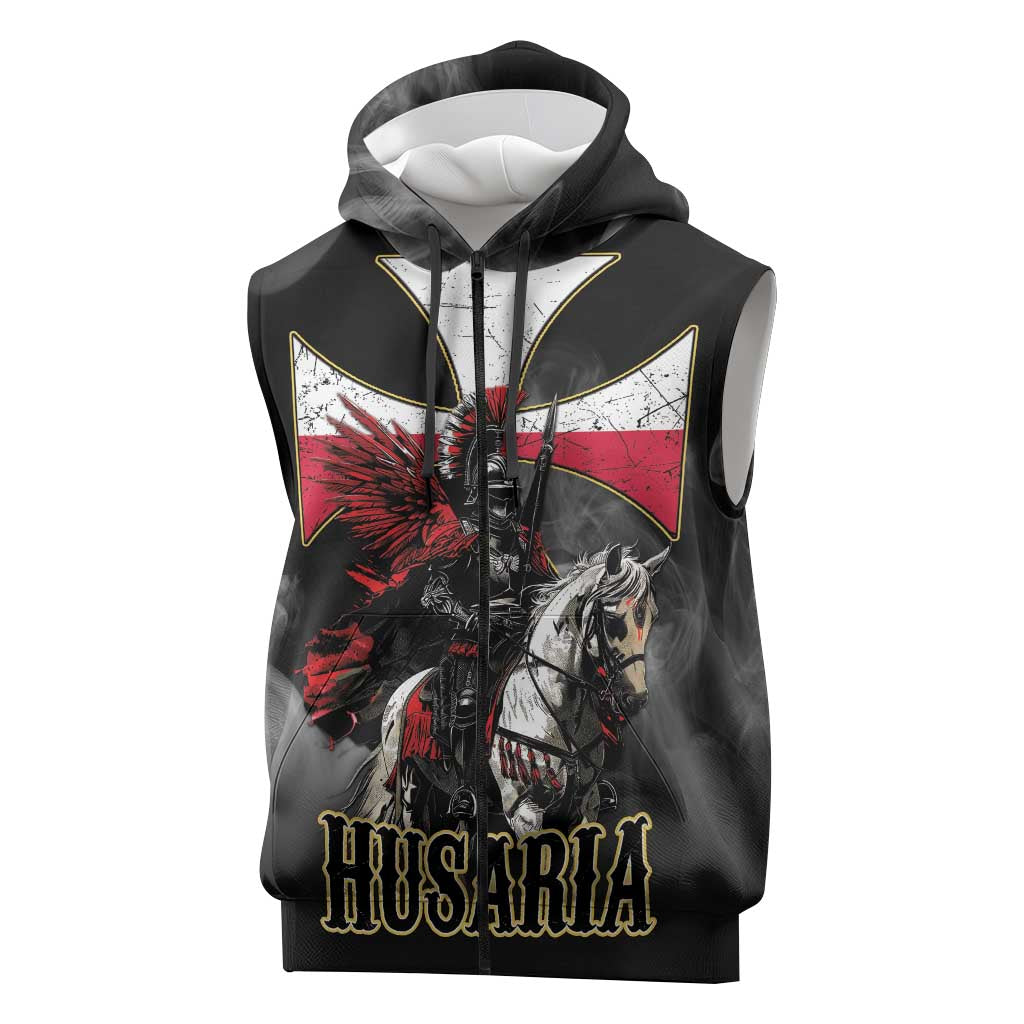 Polish Winged Hussars Sleeveless Zip Hoodie Husaria Poland Pride Knight Armor