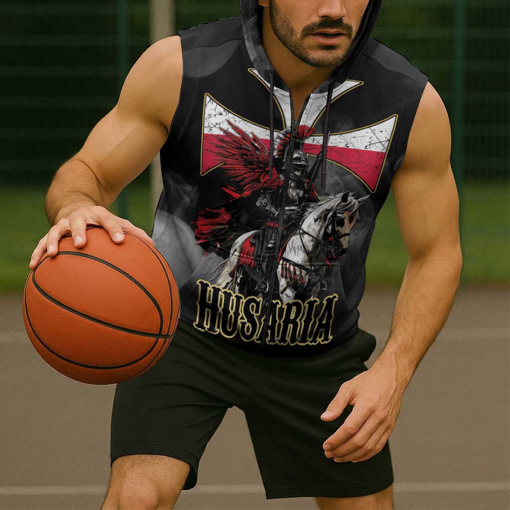 Polish Winged Hussars Sleeveless Zip Hoodie Husaria Poland Pride Knight Armor