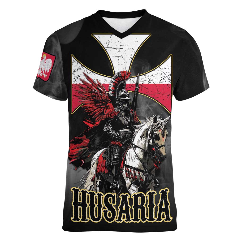 Polish Winged Hussars Women V-Neck T-Shirt Husaria Poland Pride Knight Armor