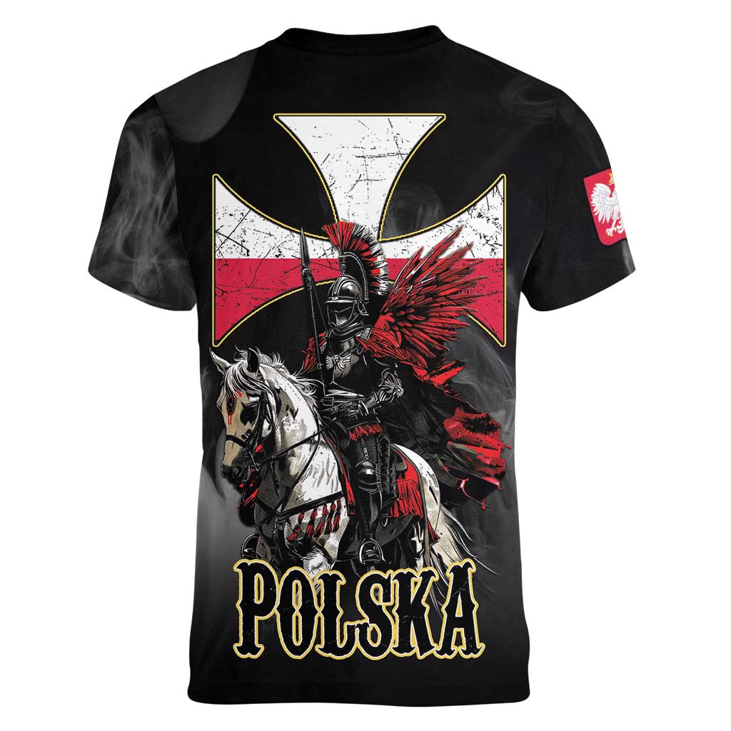 Polish Winged Hussars Women V-Neck T-Shirt Husaria Poland Pride Knight Armor