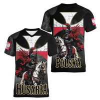 Polish Winged Hussars Women V-Neck T-Shirt Husaria Poland Pride Knight Armor